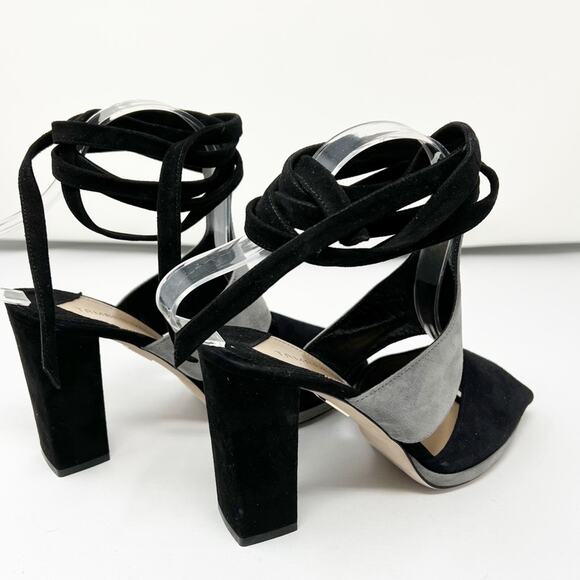 Tamara Mellon Tied Up Peep Toe Block Heels Size 38 - Picture 3 of 10